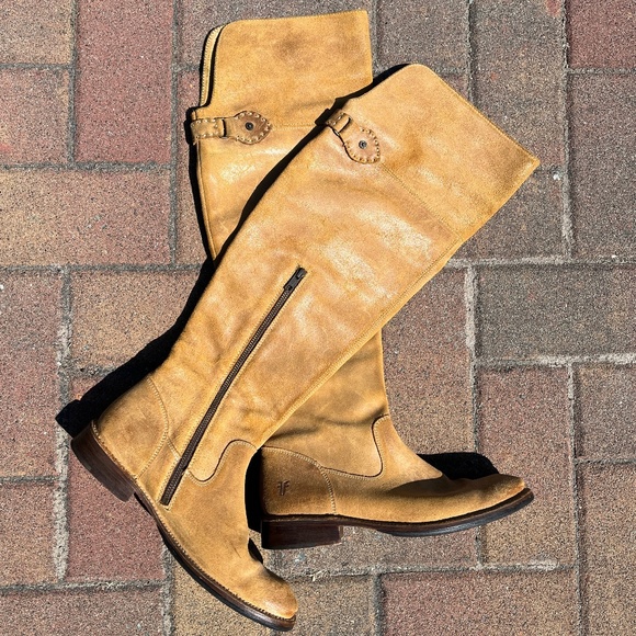 FRYE AND CO. Over the Knee Tan Leather Boots - Picture 1 of 16